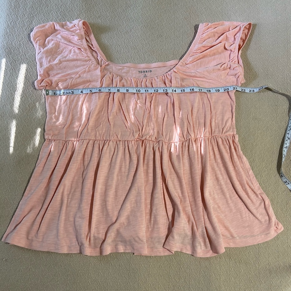 Torrid Peach Babydoll Top